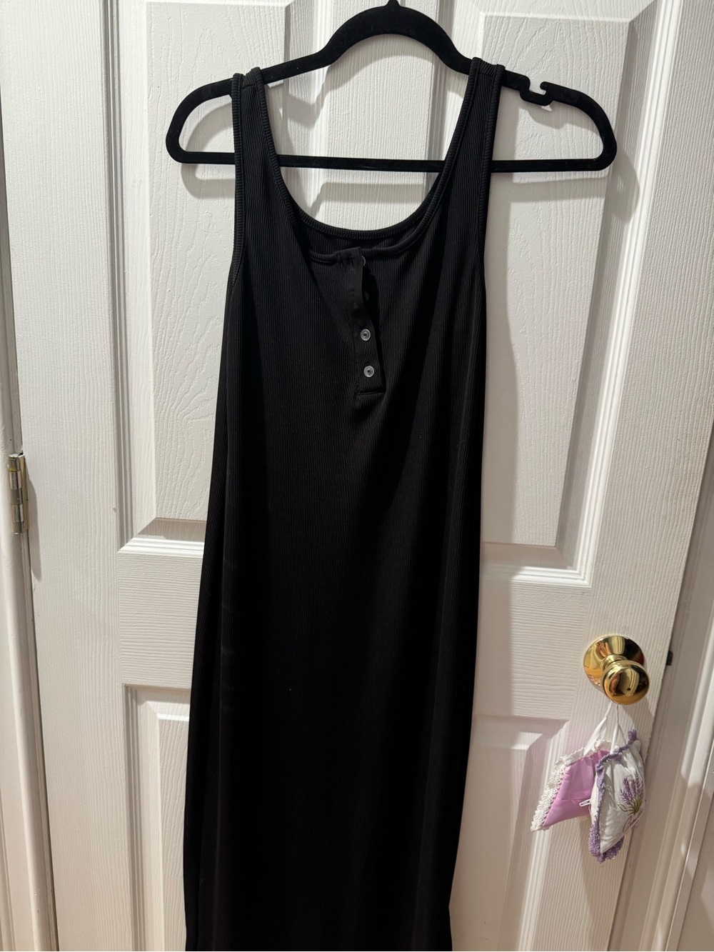 Black button up midi dress